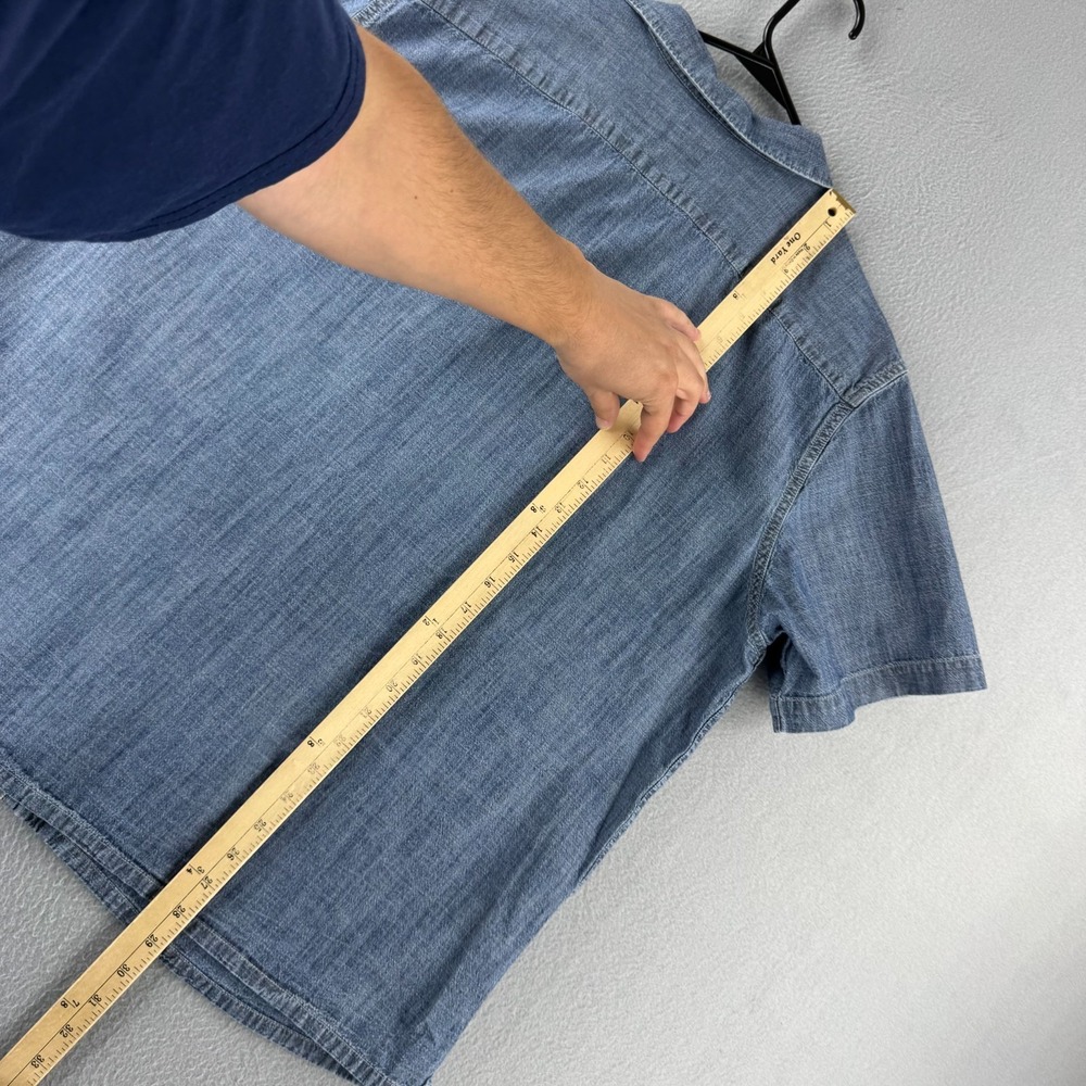 Levis Shirt Mens XL Blue Chambray Camp Button Up Boxy - Picture 10 of 12